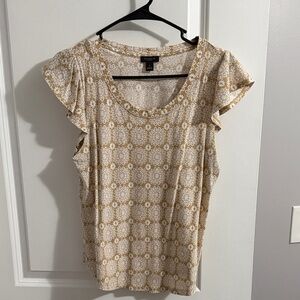 Croft & Barrow Beige Floral Blouse